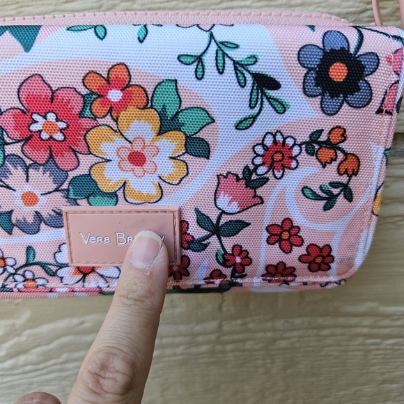 Vera Bradley Prairie Paisley floral RFID wallet with removable crossbody strap - Picture 9 of 10